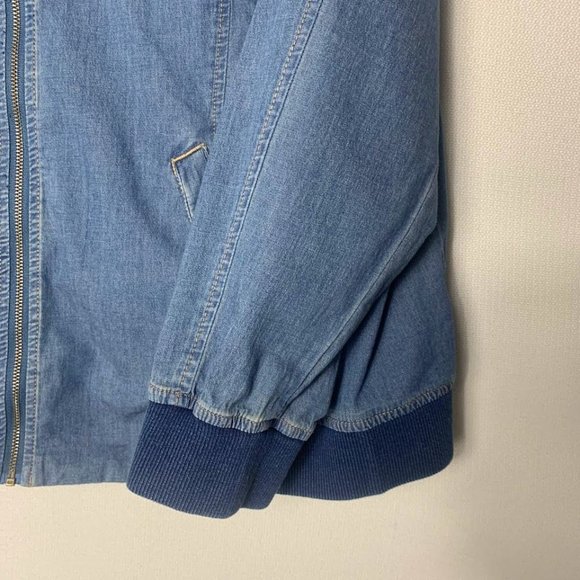 Denim & Co. Stretch Denim Bomber Jacket Women's Size 1X - Picture 7 of 10